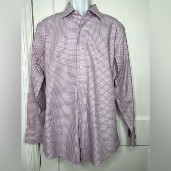 BROOKS BROTHERS No-Iron Men's Purple Checkered Shirt - Picture 1 of 6